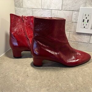 Zara Elegant Red Ankle Boots